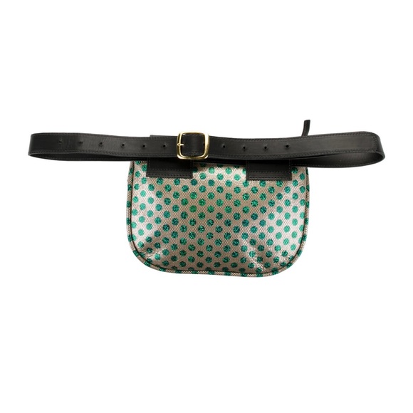 Clare V Disco Dot Green Metallic Polka Dot Fanny pack / belt bag - Picture 3 of 4